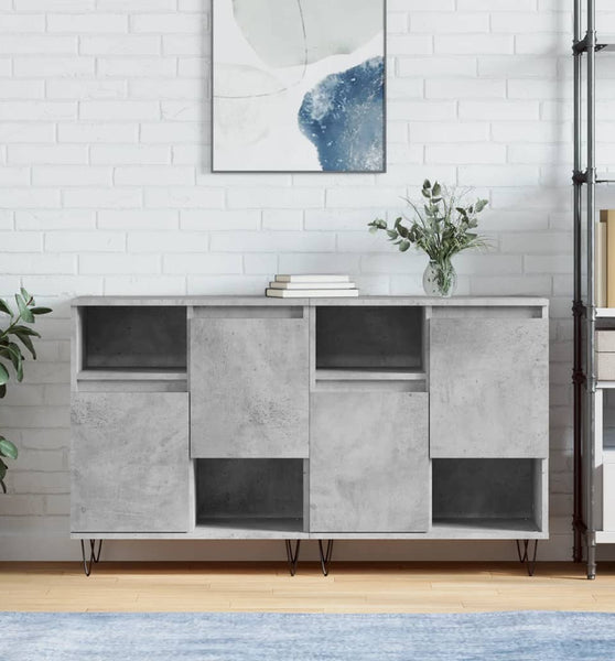 Sideboards 2 Stk. Betongrau Holzwerkstoff