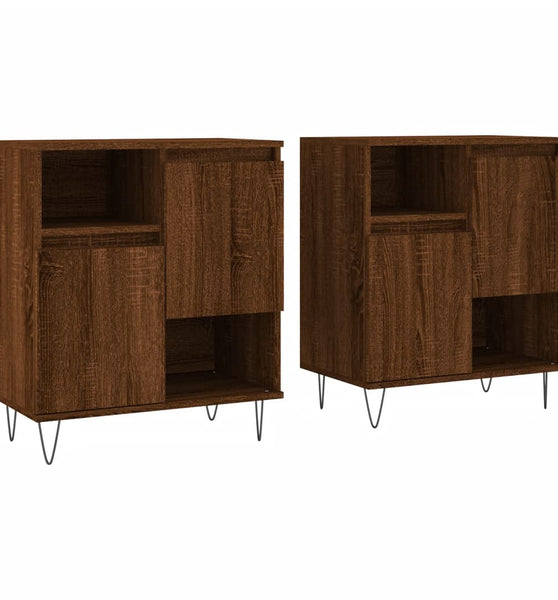 Sideboards 2 Stk. Braun Eichen-Optik Holzwerkstoff