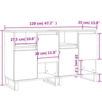 Sideboards 2 Stk. Weiß Holzwerkstoff