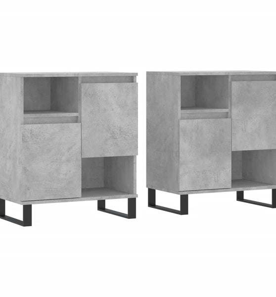 Sideboards 2 Stk. Betongrau Holzwerkstoff