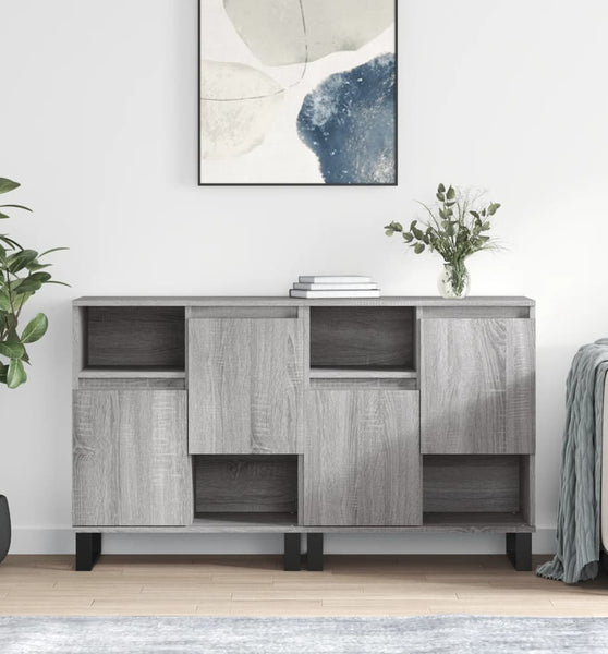 Sideboards 2 Stk. Grau Sonoma Holzwerkstoff