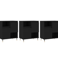 Sideboards 3 Stk. Schwarz Holzwerkstoff