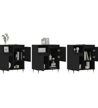 Sideboards 3 Stk. Schwarz Holzwerkstoff