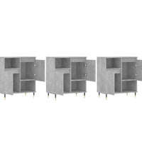 Sideboards 3 Stk. Betongrau Holzwerkstoff