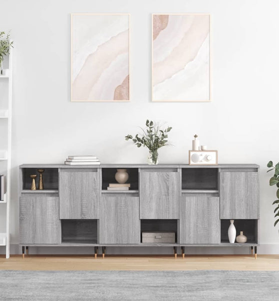 Sideboards 3 Stk. Grau Sonoma Holzwerkstoff