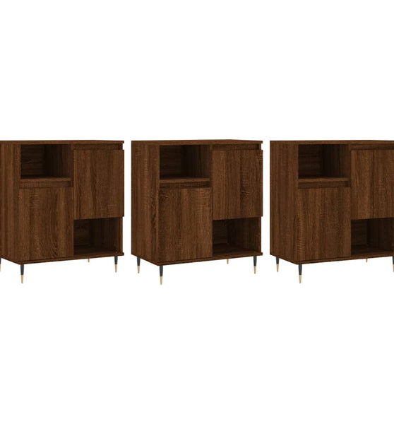 Sideboards 3 Stk. Braun Eichen-Optik Holzwerkstoff