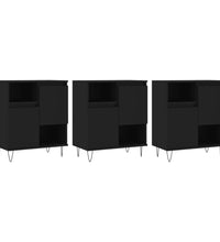 Sideboards 3 Stk. Schwarz Holzwerkstoff