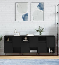 Sideboards 3 Stk. Schwarz Holzwerkstoff