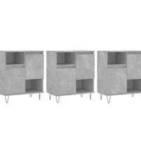 Sideboards 3 Stk. Betongrau Holzwerkstoff