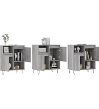 Sideboards 3 Stk. Grau Sonoma Holzwerkstoff