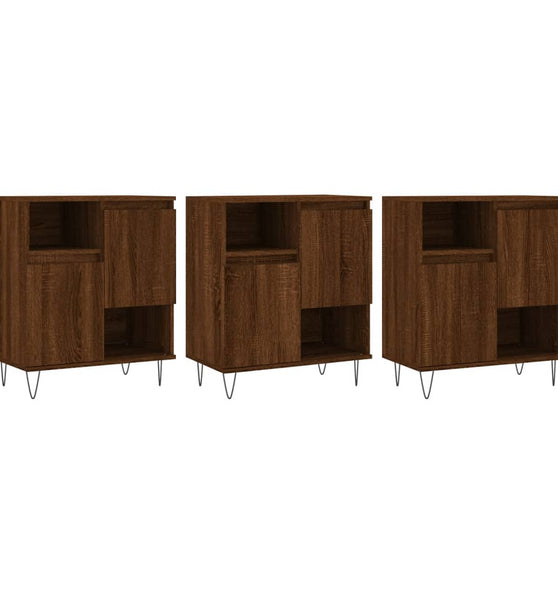 Sideboards 3 Stk. Braun Eichen-Optik Holzwerkstoff