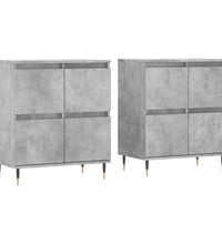 Sideboards 2 Stk. Betongrau Holzwerkstoff