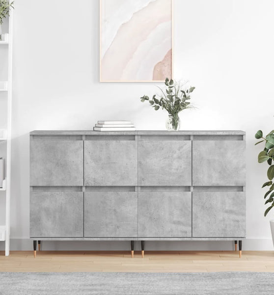 Sideboards 2 Stk. Betongrau Holzwerkstoff