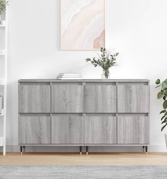 Sideboards 2 Stk. Grau Sonoma Holzwerkstoff