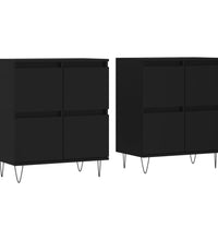 Sideboards 2 Stk. Schwarz Holzwerkstoff