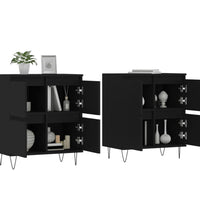 Sideboards 2 Stk. Schwarz Holzwerkstoff