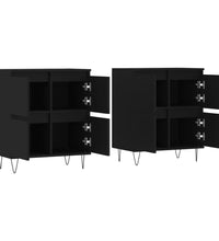 Sideboards 2 Stk. Schwarz Holzwerkstoff