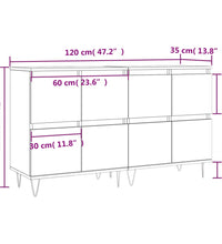 Sideboards 2 Stk. Schwarz Holzwerkstoff