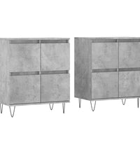 Sideboards 2 Stk. Betongrau Holzwerkstoff