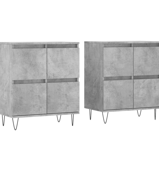 Sideboards 2 Stk. Betongrau Holzwerkstoff