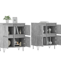 Sideboards 2 Stk. Betongrau Holzwerkstoff