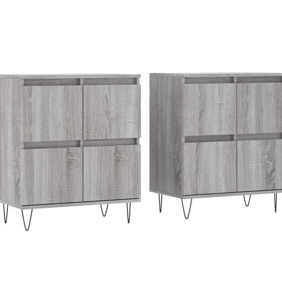 Sideboards 2 Stk. Grau Sonoma Holzwerkstoff