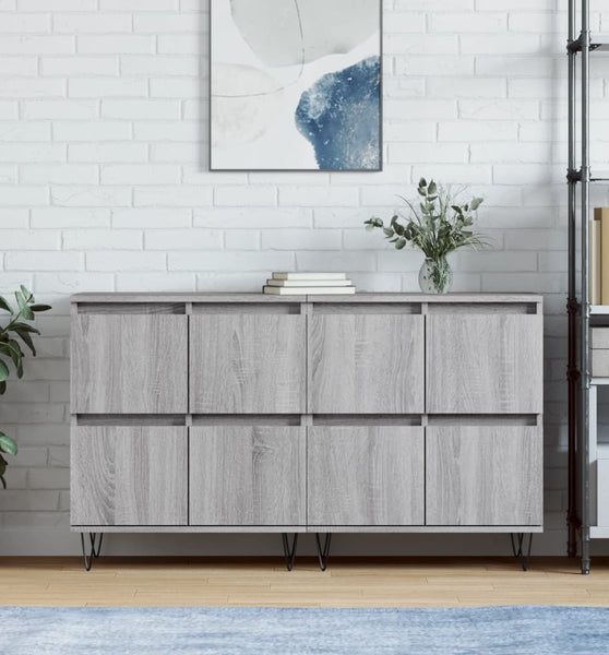 Sideboards 2 Stk. Grau Sonoma Holzwerkstoff