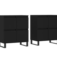 Sideboards 2 Stk. Schwarz Holzwerkstoff