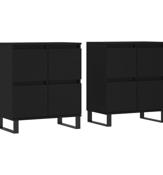 Sideboards 2 Stk. Schwarz Holzwerkstoff