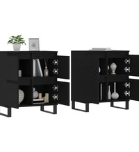 Sideboards 2 Stk. Schwarz Holzwerkstoff