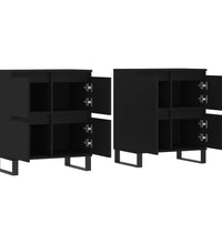 Sideboards 2 Stk. Schwarz Holzwerkstoff