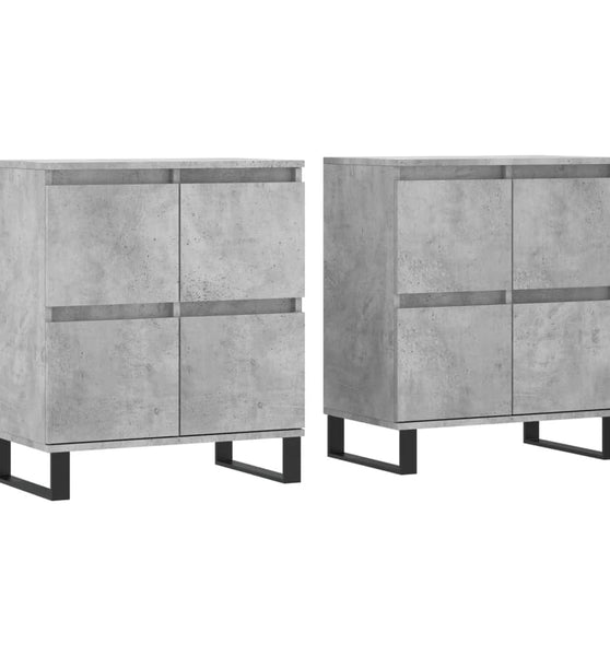 Sideboards 2 Stk. Betongrau Holzwerkstoff