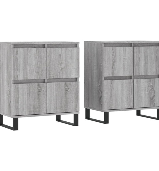 Sideboards 2 Stk. Grau Sonoma Holzwerkstoff