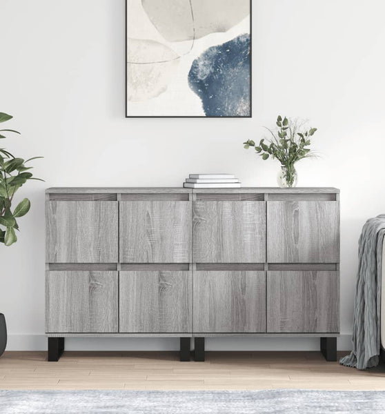 Sideboards 2 Stk. Grau Sonoma Holzwerkstoff