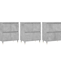 Sideboards 3 Stk. Betongrau Holzwerkstoff