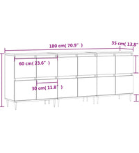 Sideboards 3 Stk. Betongrau Holzwerkstoff