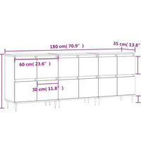 Sideboards 3 Stk. Grau Sonoma Holzwerkstoff