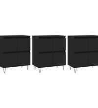 Sideboards 3 Stk. Schwarz Holzwerkstoff