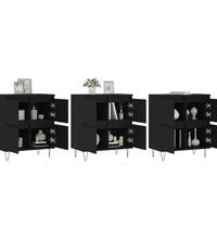 Sideboards 3 Stk. Schwarz Holzwerkstoff