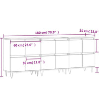 Sideboards 3 Stk. Schwarz Holzwerkstoff