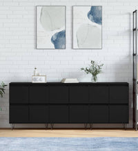 Sideboards 3 Stk. Schwarz Holzwerkstoff