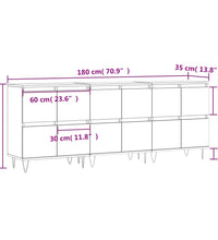 Sideboards 3 Stk. Grau Sonoma Holzwerkstoff