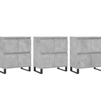 Sideboards 3 Stk. Betongrau Holzwerkstoff