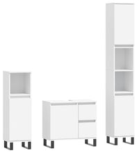 3-tlg. Badmöbel-Set Weiß Holzwerkstoff