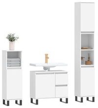 3-tlg. Badmöbel-Set Weiß Holzwerkstoff