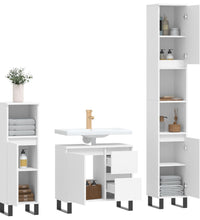 3-tlg. Badmöbel-Set Weiß Holzwerkstoff