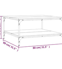 Couchtisch Sonoma-Eiche 80x80x40 cm Holzwerkstoff