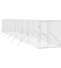 Outdoor-Hundezwinger Silbern 2x14x2 m Verzinkter Stahl