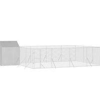 Outdoor-Hundezwinger mit Dach Silbern 10x6x2,5 m Stahl Verzinkt
