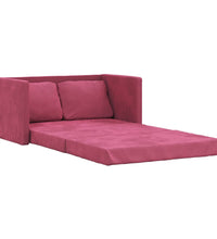 Bodensofa mit Schlaffunktion Weinrot 122x204x55 cm Samt